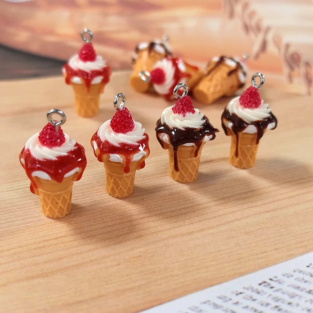 Resin Art Bracelet - 10Pcs 3D Mini Simulated Strawberry Jam