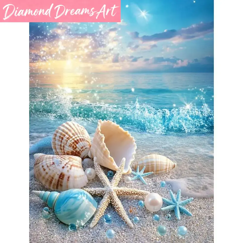 Resin Art For Beginner - Frameless, Beach Shell Diamond Painting Kits