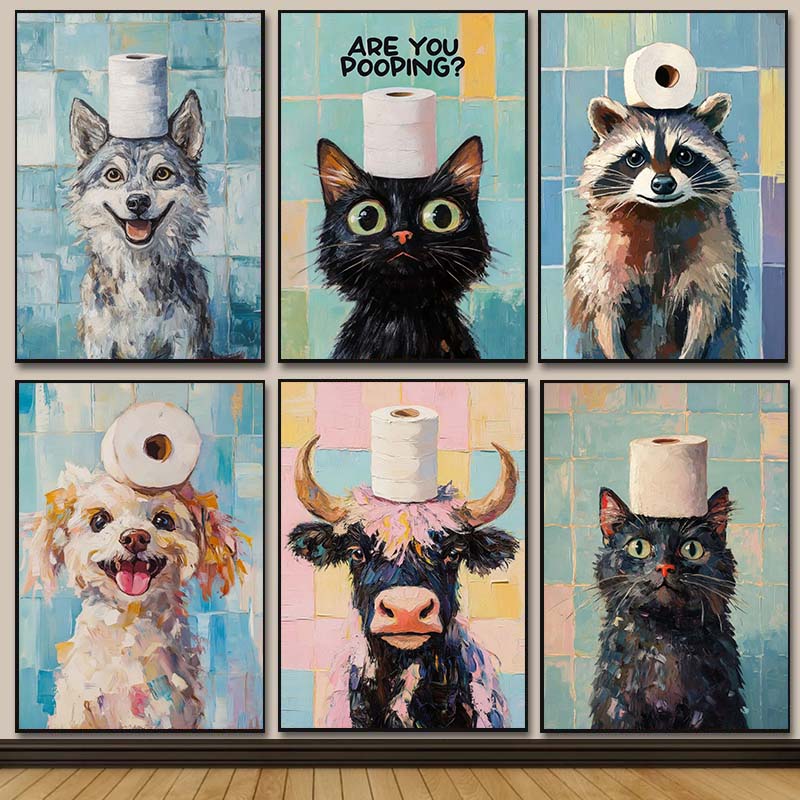 Resin Art On Wall - Cute Animal Oil Painting on Diamond