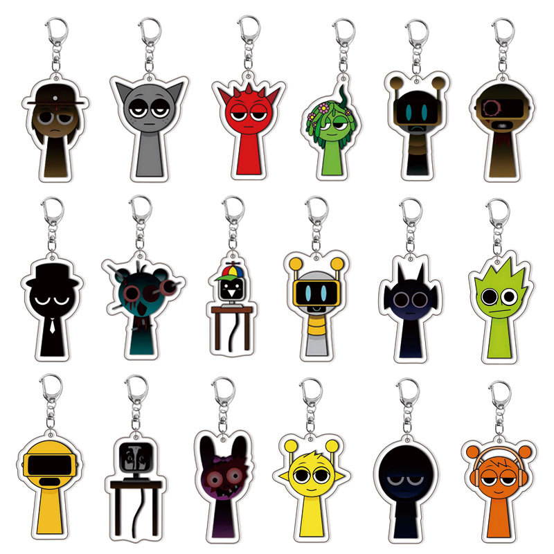 Resin Art Keychain - Incredibox Sprunky Beats Rhythm Crew Keyring