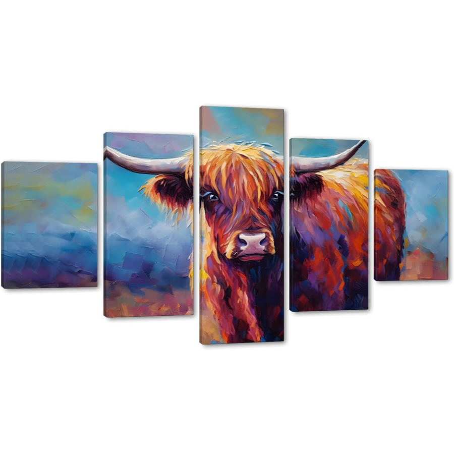 Resin Art Images - 5 Highland Cow Images diamond painting