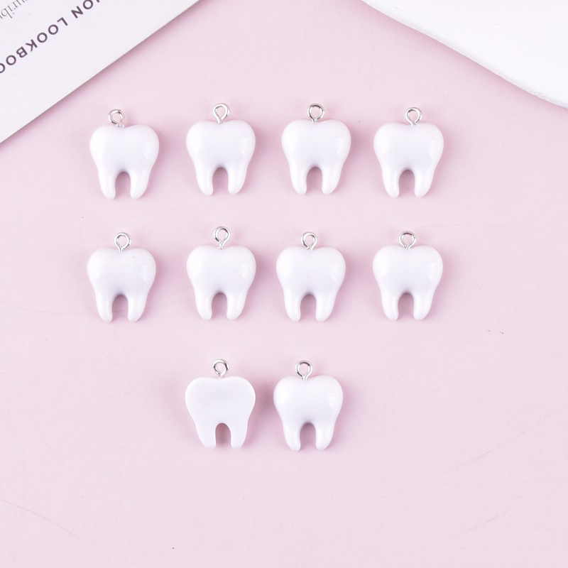 10pcs Cute White Teeth Resin P - Resin Art Keychain review and price