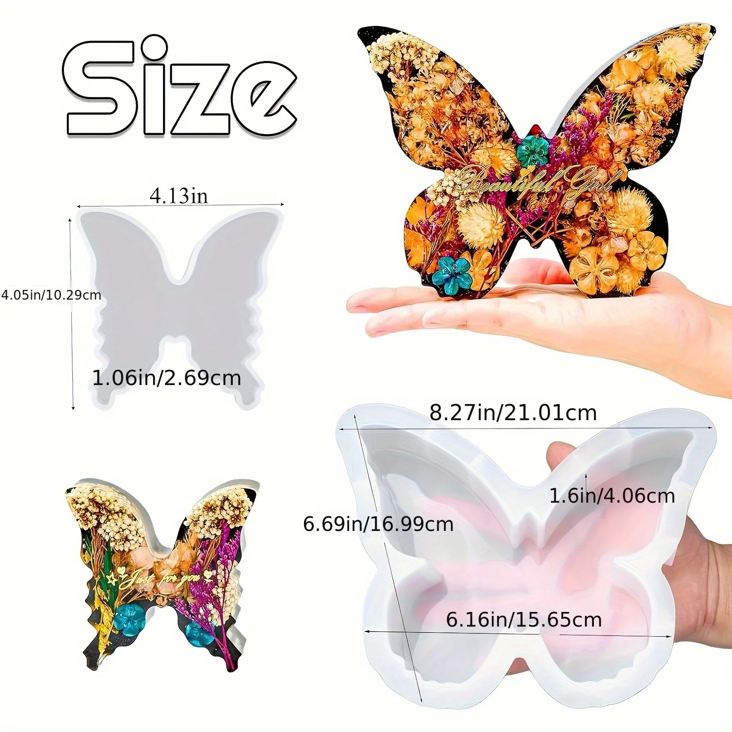 Two sizes of butterfly resin m - Resin Art Guide review and price