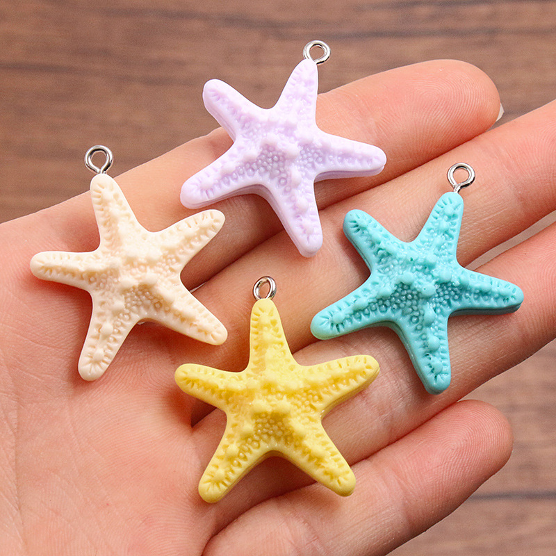10Pcs Dopamine Color Starfish  - Resin Art Bracelet review and price