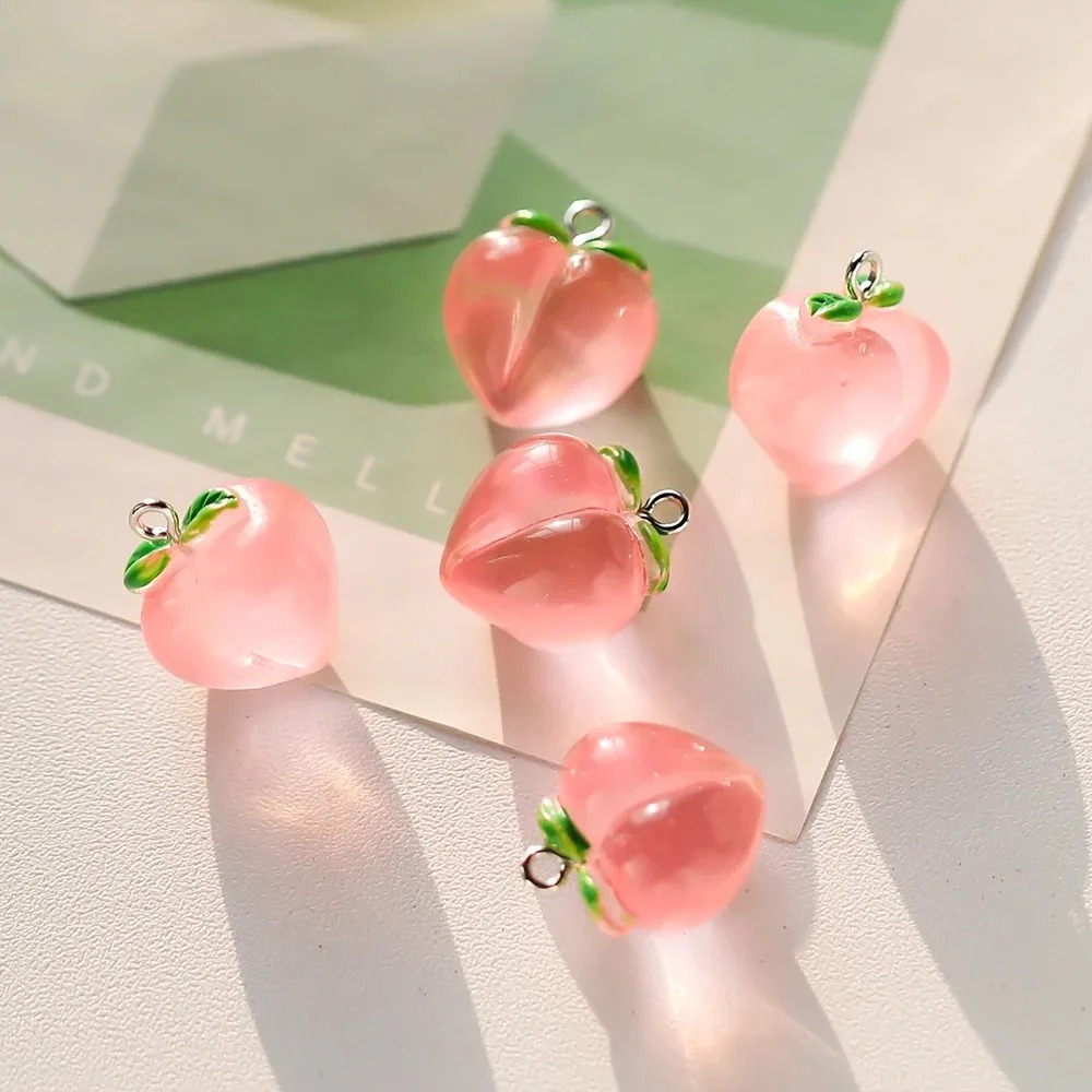 10Pcs Transparent Pink Peach R - Resin Art Keychain review and price