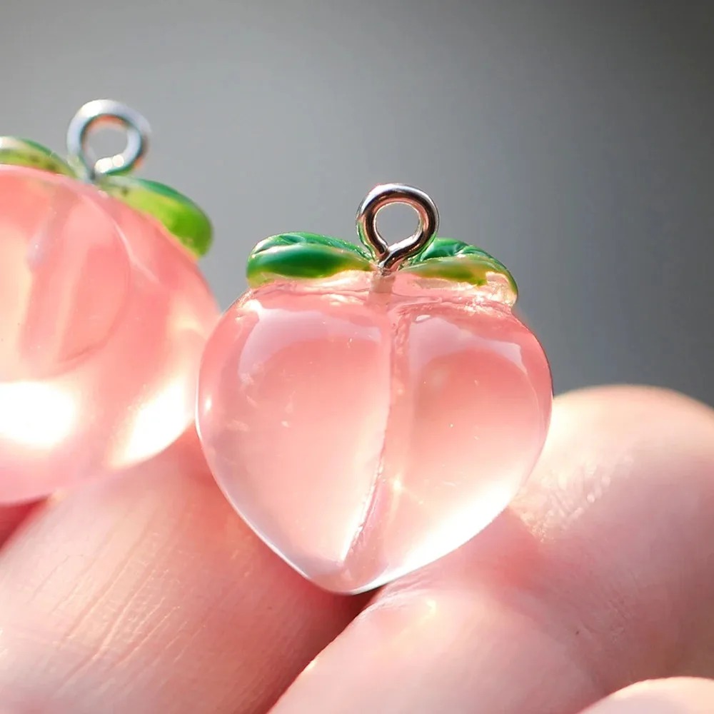 10Pcs Transparent Pink Peach R - Resin Art Keychain review and price
