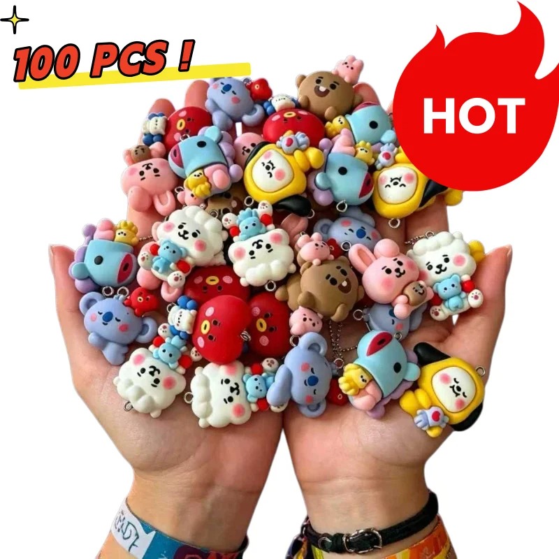 7pcs BT21 Resin Cartoon Charm  - Resin Art Bracelet review and price