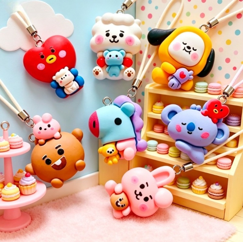 7pcs BT21 Resin Cartoon Charm  - Resin Art Bracelet review and price