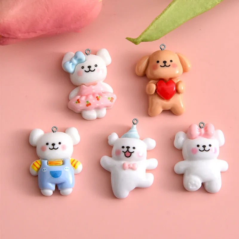 10pcs Cartoon Dog Resin Charms - Resin Art Bracelet review and price