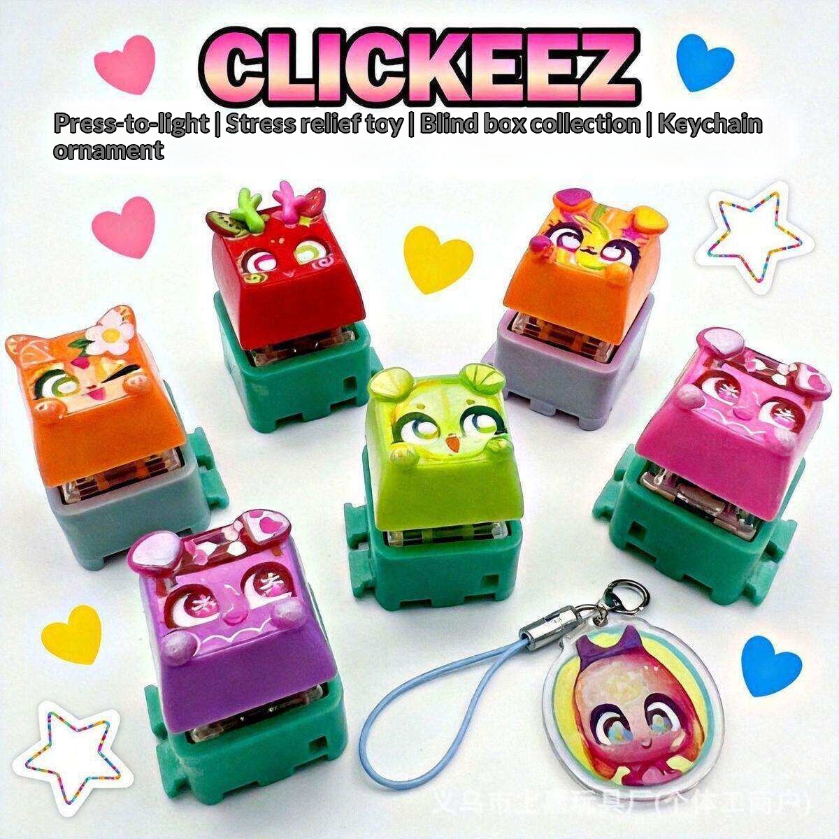 Clickeez Fidget Keycap Keychai - Resin Art Keychain review and price