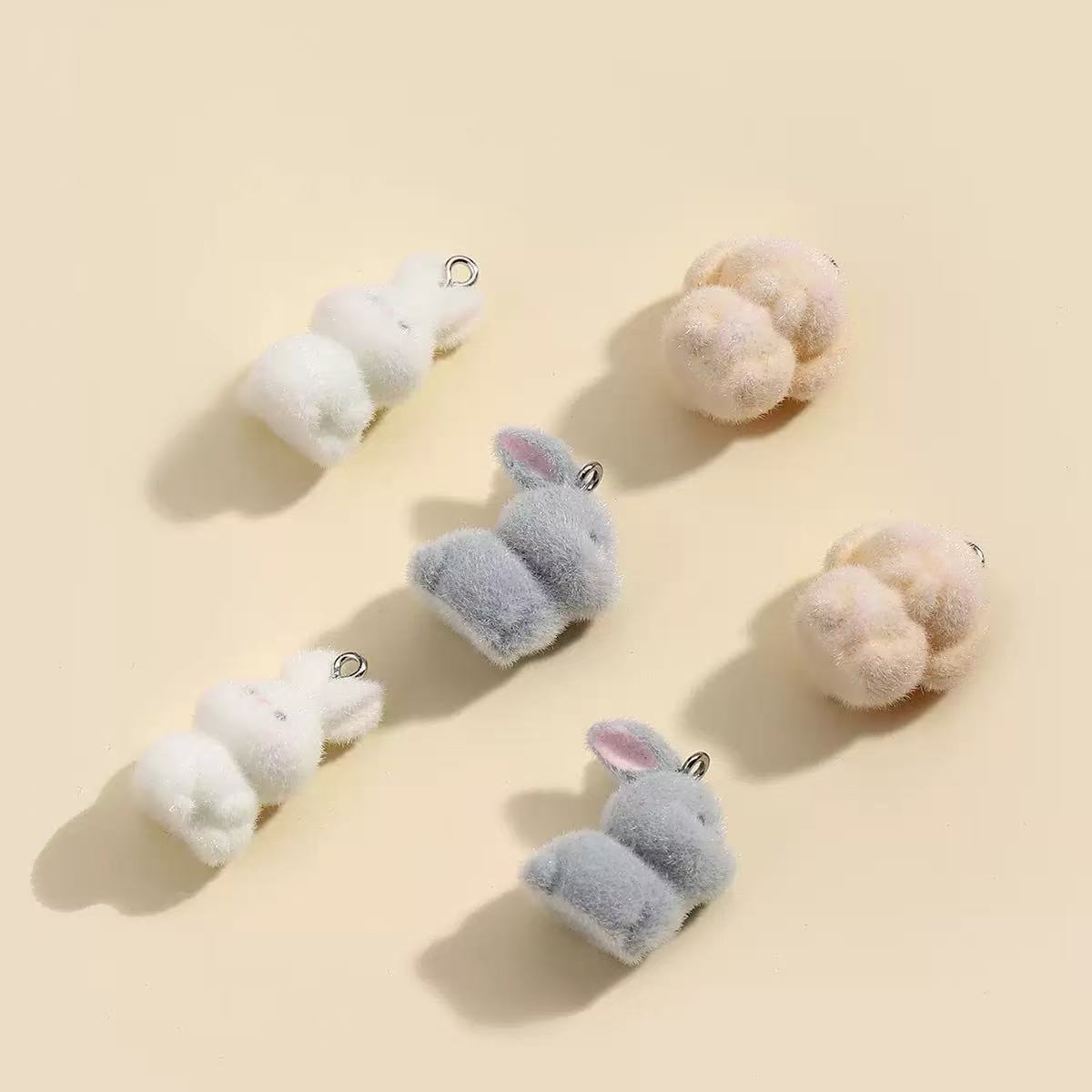 10pcs Flocking Little Rabbit R - Resin Art Keychain review and price