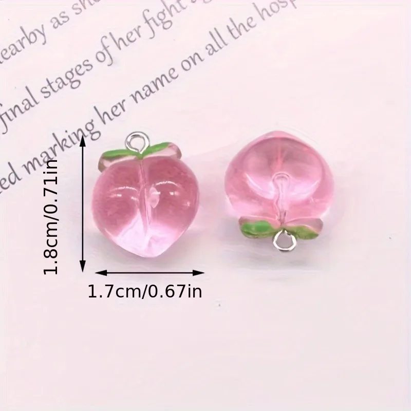 10Pcs Mini 3D Pink Peach Fruit - Resin Art Bracelet review and price